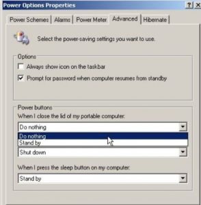 آموزش بستن در لپ تاپ بدون خاموش شدن سیستم در ویندوز XP
