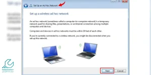 گزینه Set up a wireless ad hoc network 