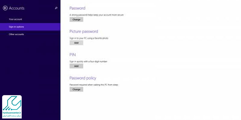آموزش تغییر پسورد لپ تاپ در ویندوز ۸